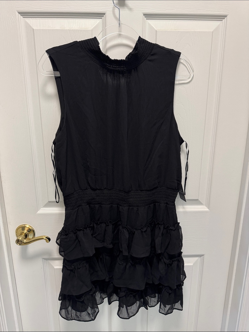 Black Ruffle Tiered Sleeveless Dress
